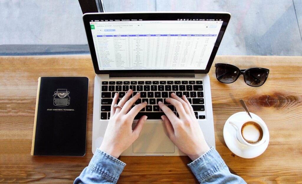 man working on a laptop